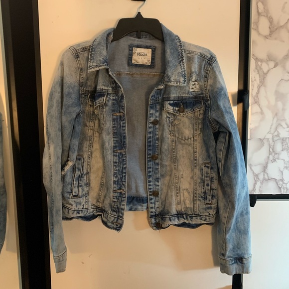 Mudd Jackets & Blazers - Light/ dark wash ripped jean jacket